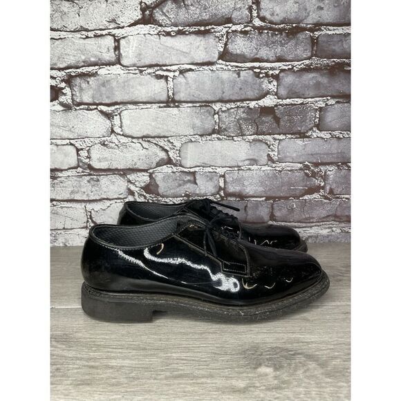 Bates Lites Black Oxford High Gloss Patent Leather Uniform Shoes Men 10D US/43EU main image 8